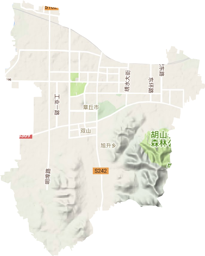 雙山街道地形圖