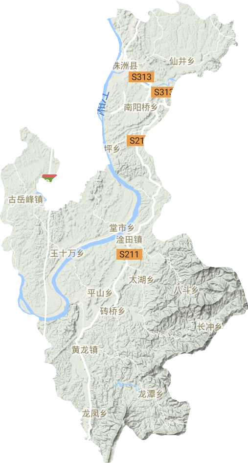 株洲縣地形圖