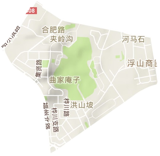 洪山坡街道地形圖