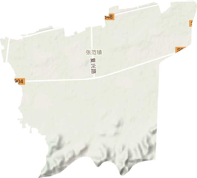 張范街道地形圖