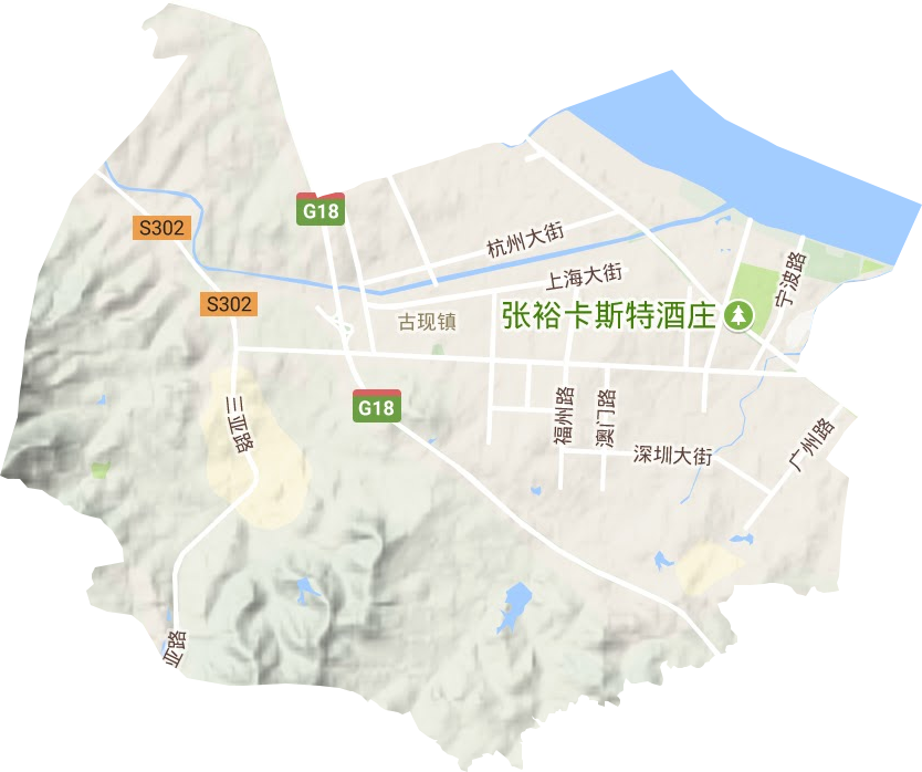 古現(xiàn)街道（煙臺(tái)開(kāi)發(fā)區(qū)）地形圖