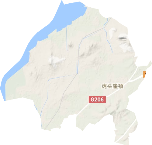 虎頭崖鎮地形圖