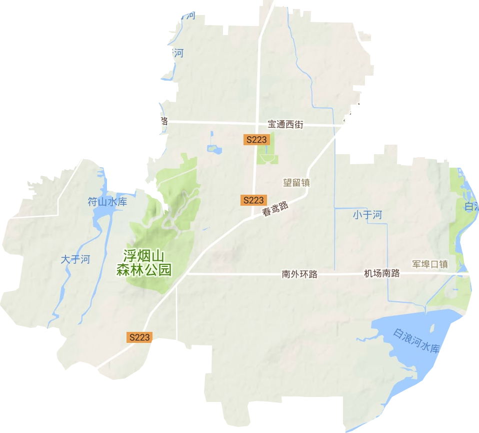 望留街道地形圖