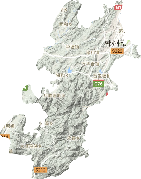 北湖區(qū)地形圖