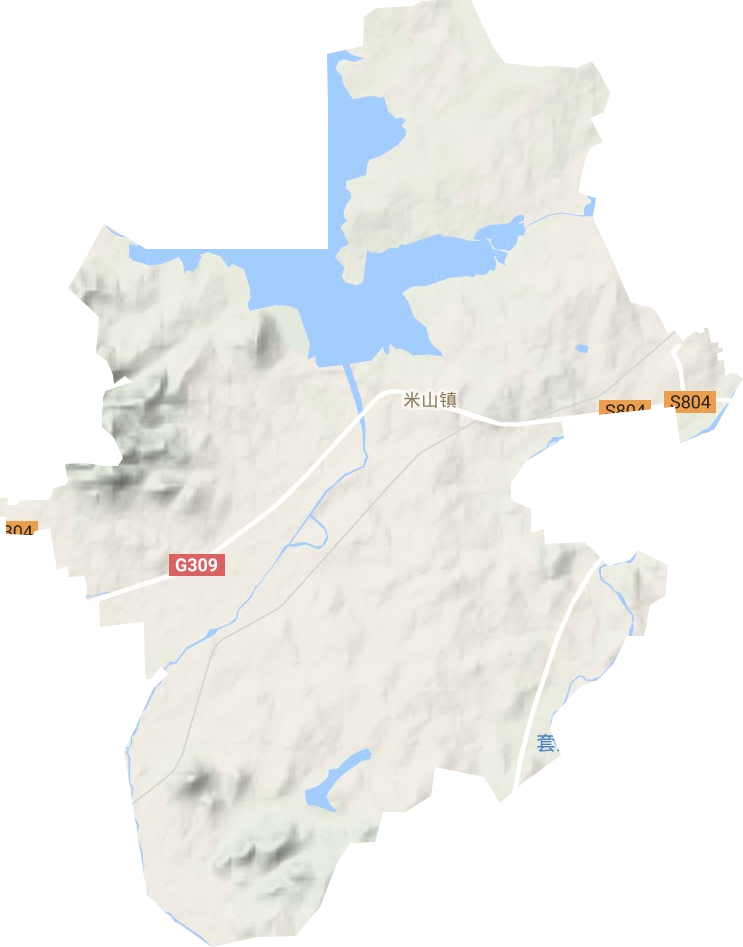 米山鎮(zhèn)地形圖