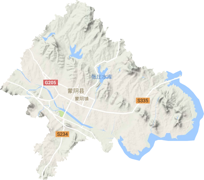 蒙陰街道地形圖