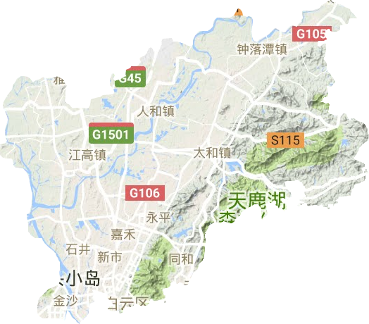白云區(qū)地形圖
