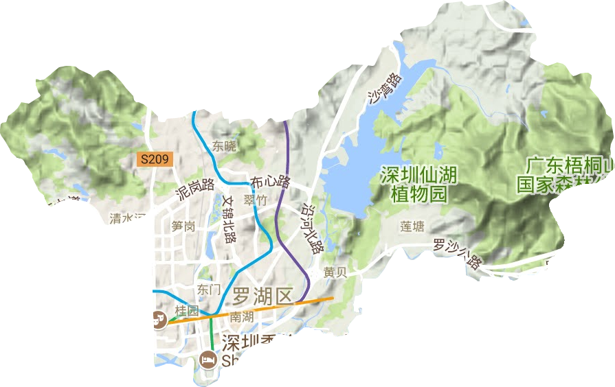 羅湖區(qū)地形圖
