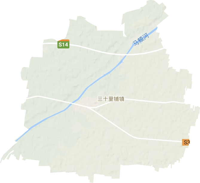 三十里鋪鎮地形圖