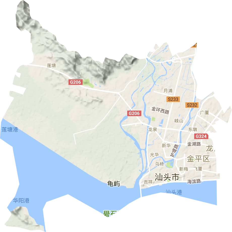 金平區(qū)地形圖