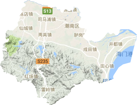 潮南區(qū)地形圖