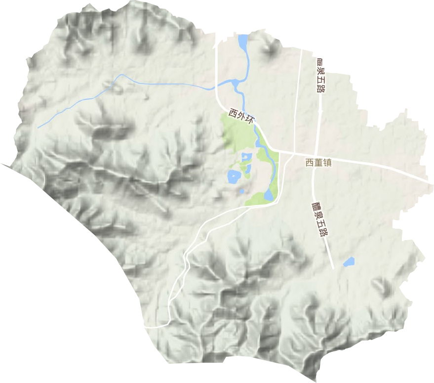 西董街道地形圖