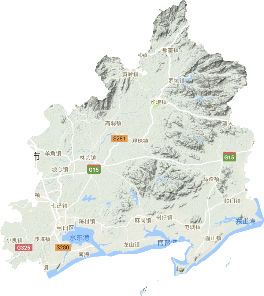 電白區(qū)地形圖
