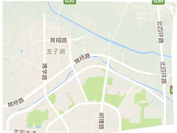龍子湖街道地形圖