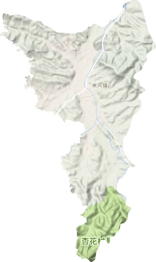 米河鎮(zhèn)地形圖