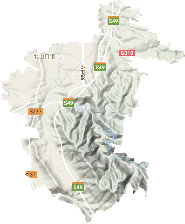 北山口鎮地形圖