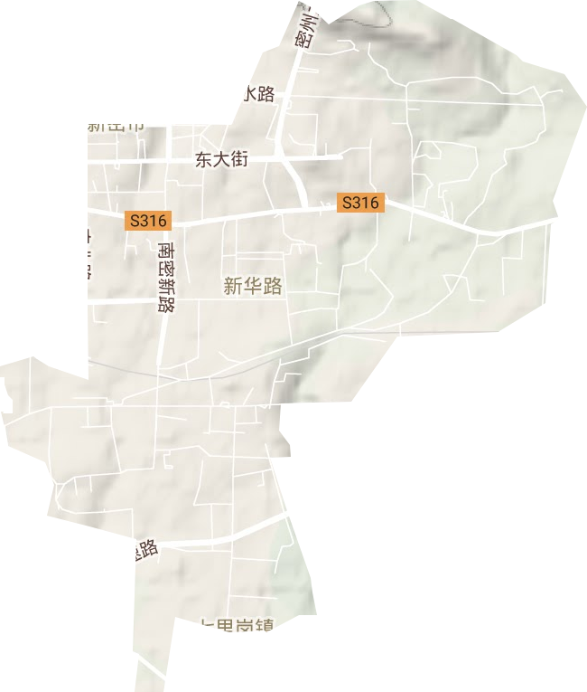 新華路街道地形圖