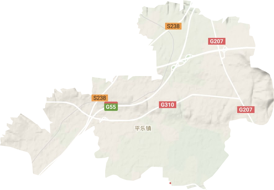 平樂鎮(zhèn)地形圖