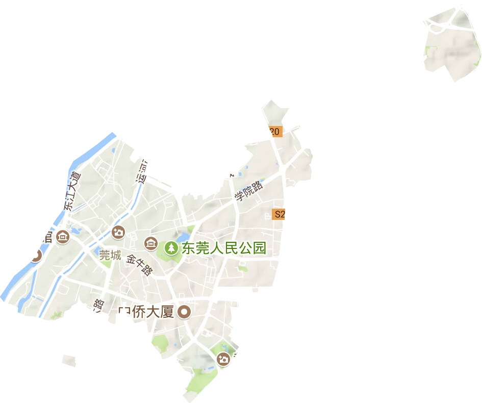 莞城街道地形圖