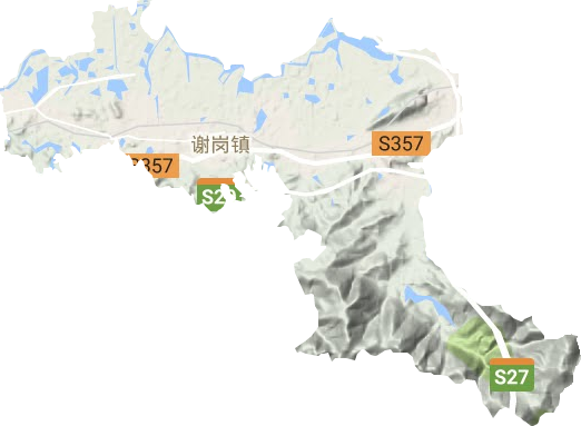 謝崗鎮地形圖