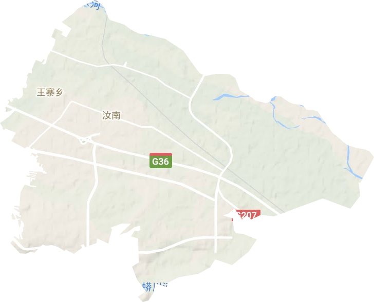 汝南街道地形圖