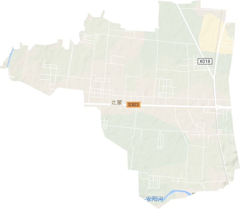 北蒙街道地形圖