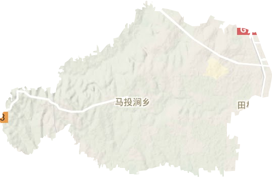 馬投澗鎮地形圖