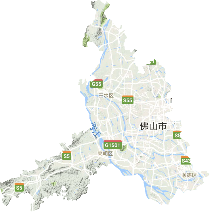 佛山市地形圖