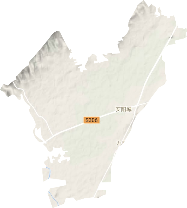 安陽(yáng)城街道地形圖