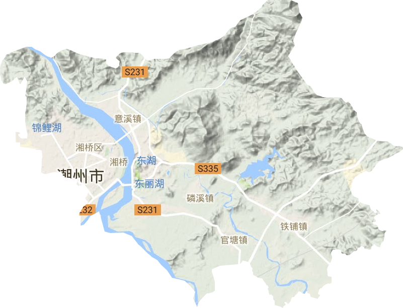 湘橋區(qū)地形圖
