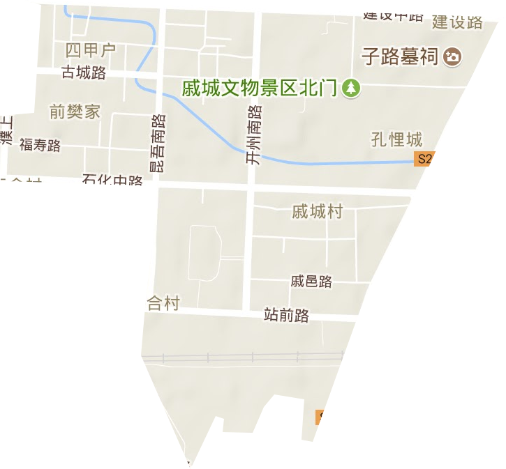 建設(shè)路街道地形圖