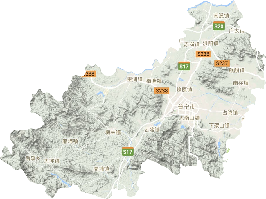 普寧市地形圖