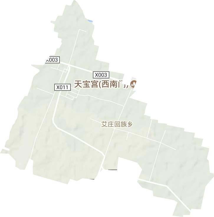 艾莊回族鄉地形圖