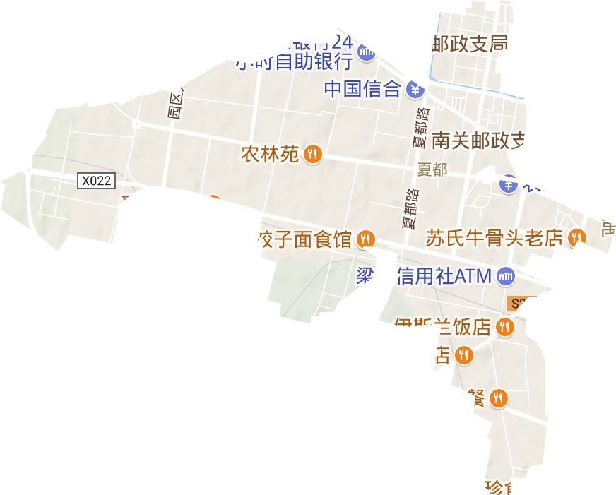 夏都街道地形圖
