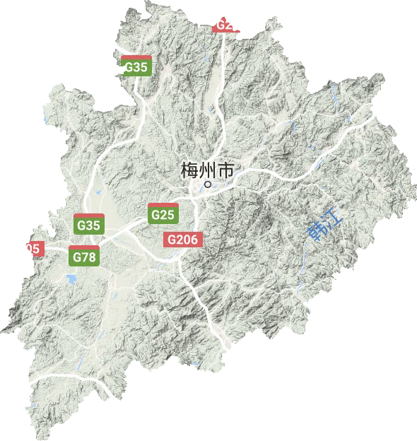 梅州市地形圖