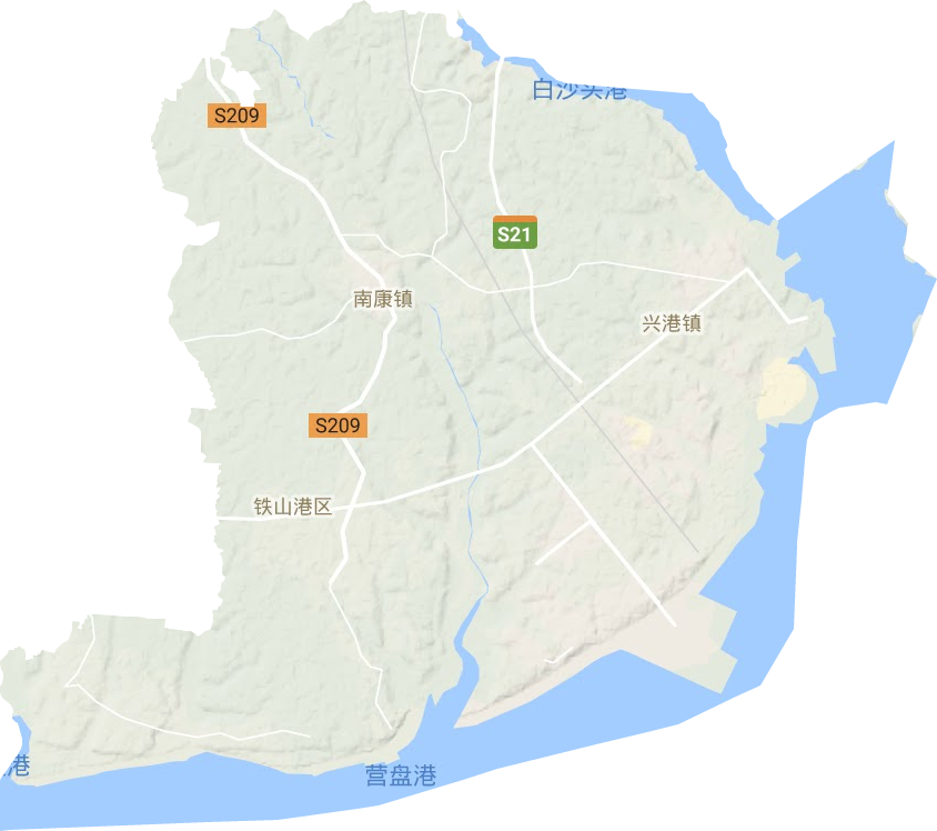 鐵山港區地形圖
