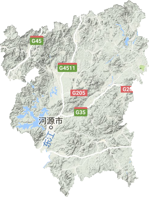 河源市地形圖