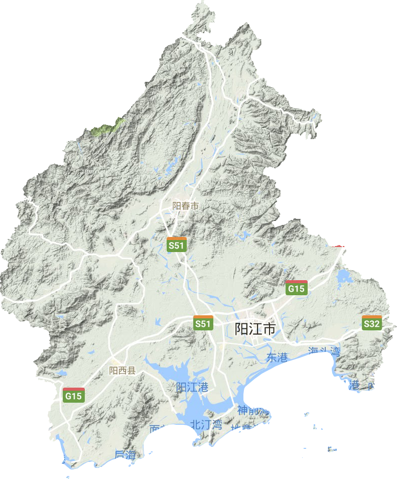 陽江市地形圖