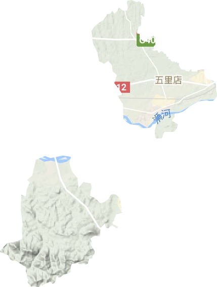 五里店街道地形圖