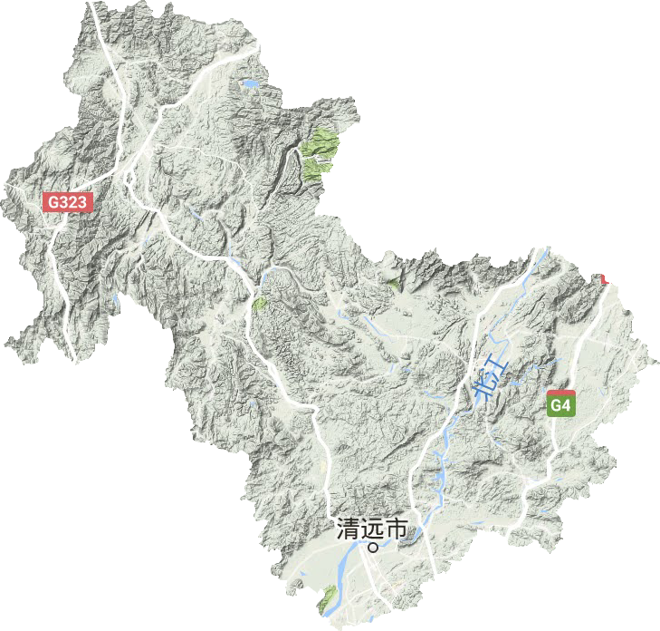 清遠市地形圖