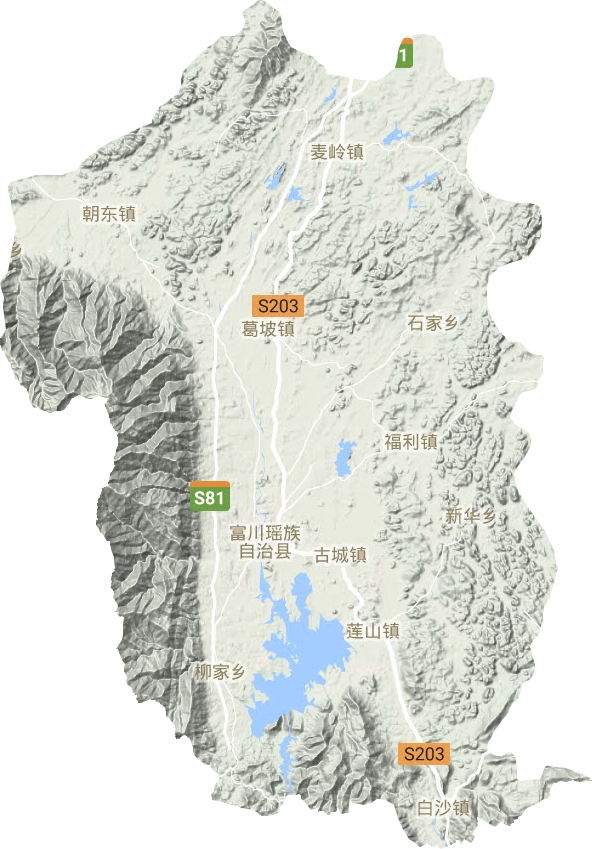 富川瑤族自治縣地形圖