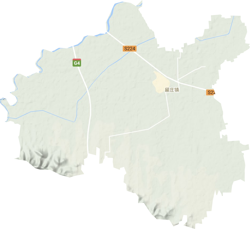 留莊鎮(zhèn)地形圖
