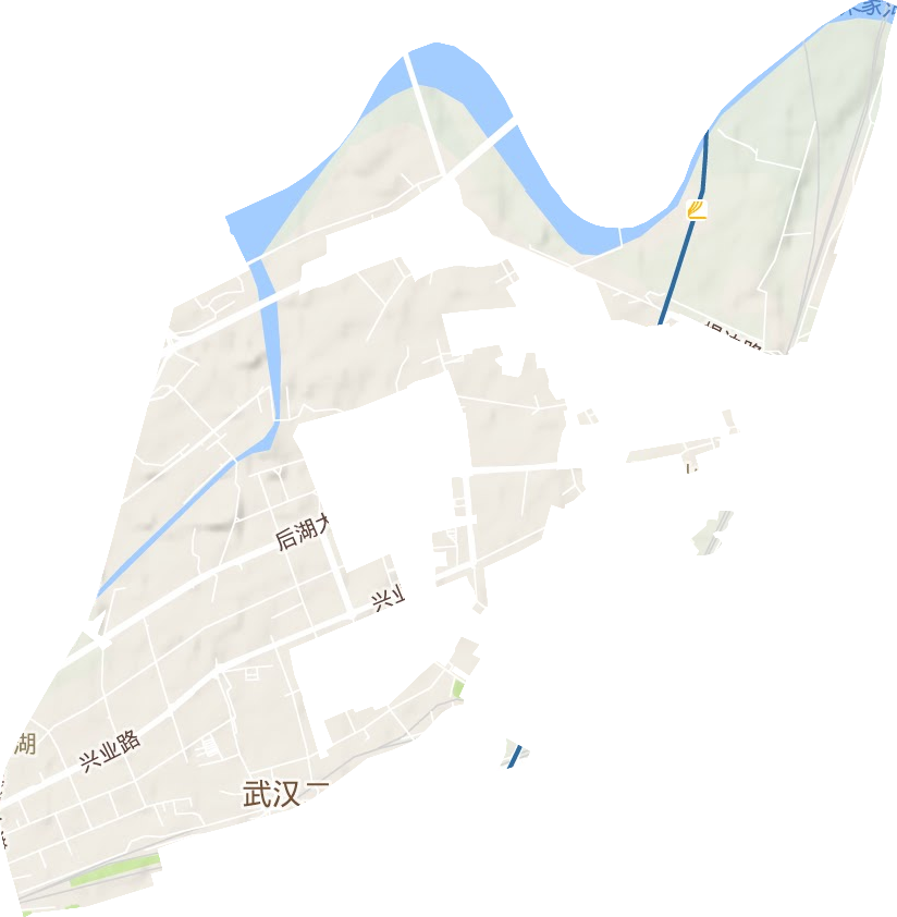 后湖街辦事處地形圖