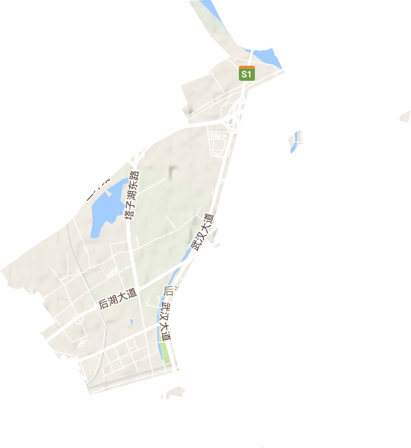 塔子湖街辦事處地形圖