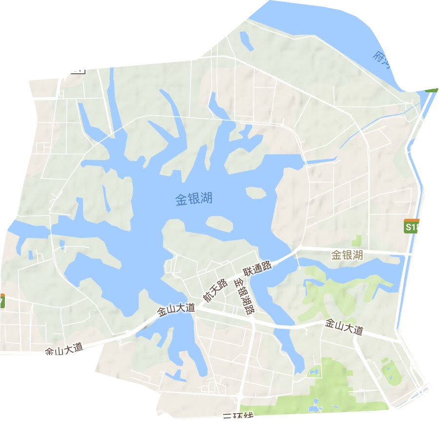 金銀湖街道地形圖