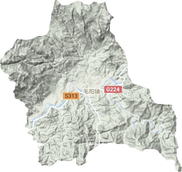 毛陽鎮(zhèn)地形圖