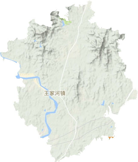 王家河街道地形圖