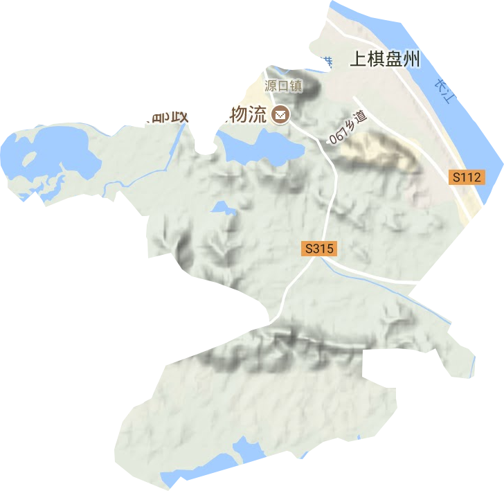 韋源口鎮地形圖