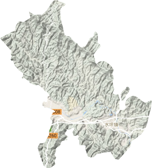 水坪鎮地形圖