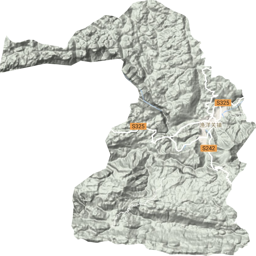 漁洋關(guān)鎮(zhèn)地形圖